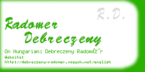 radomer debreczeny business card